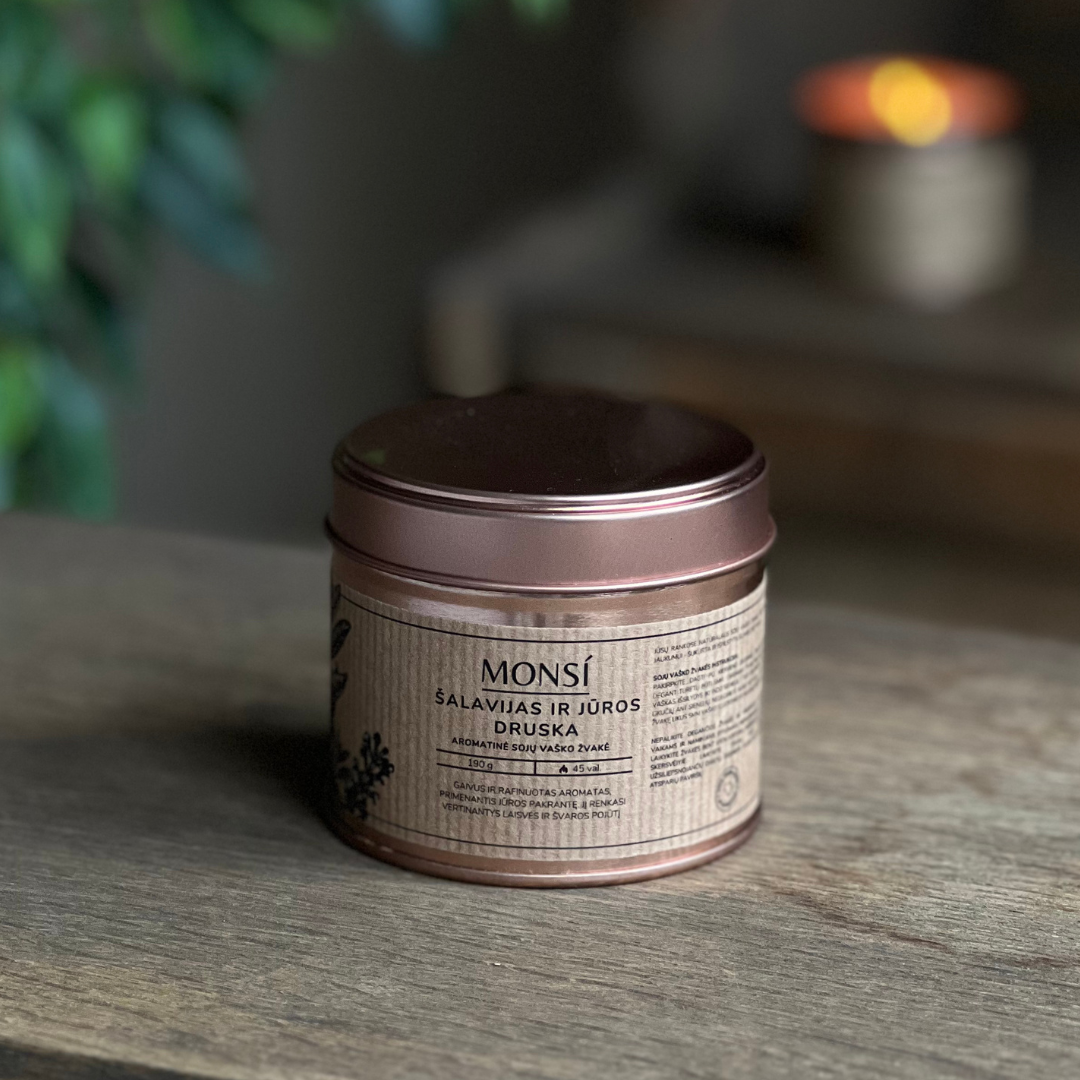 250ml. Aromatinė žvakė Šalavijas ir jūros druska