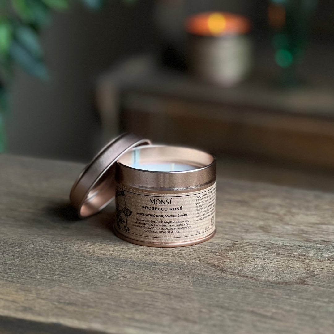 100ml. Aromatinė žvakė Prosecco rose
