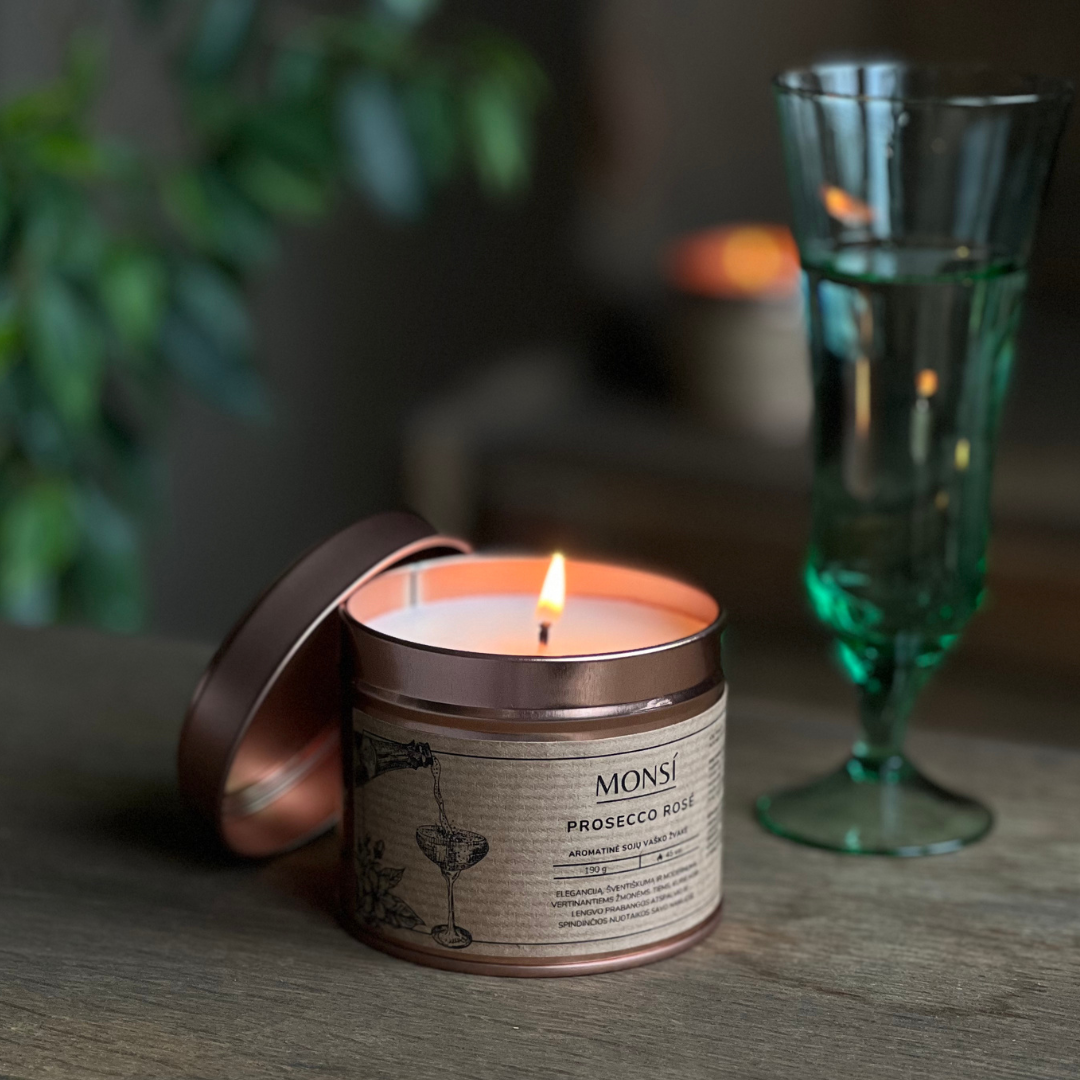 250ml. Aromatinė žvakė Prosecco rose