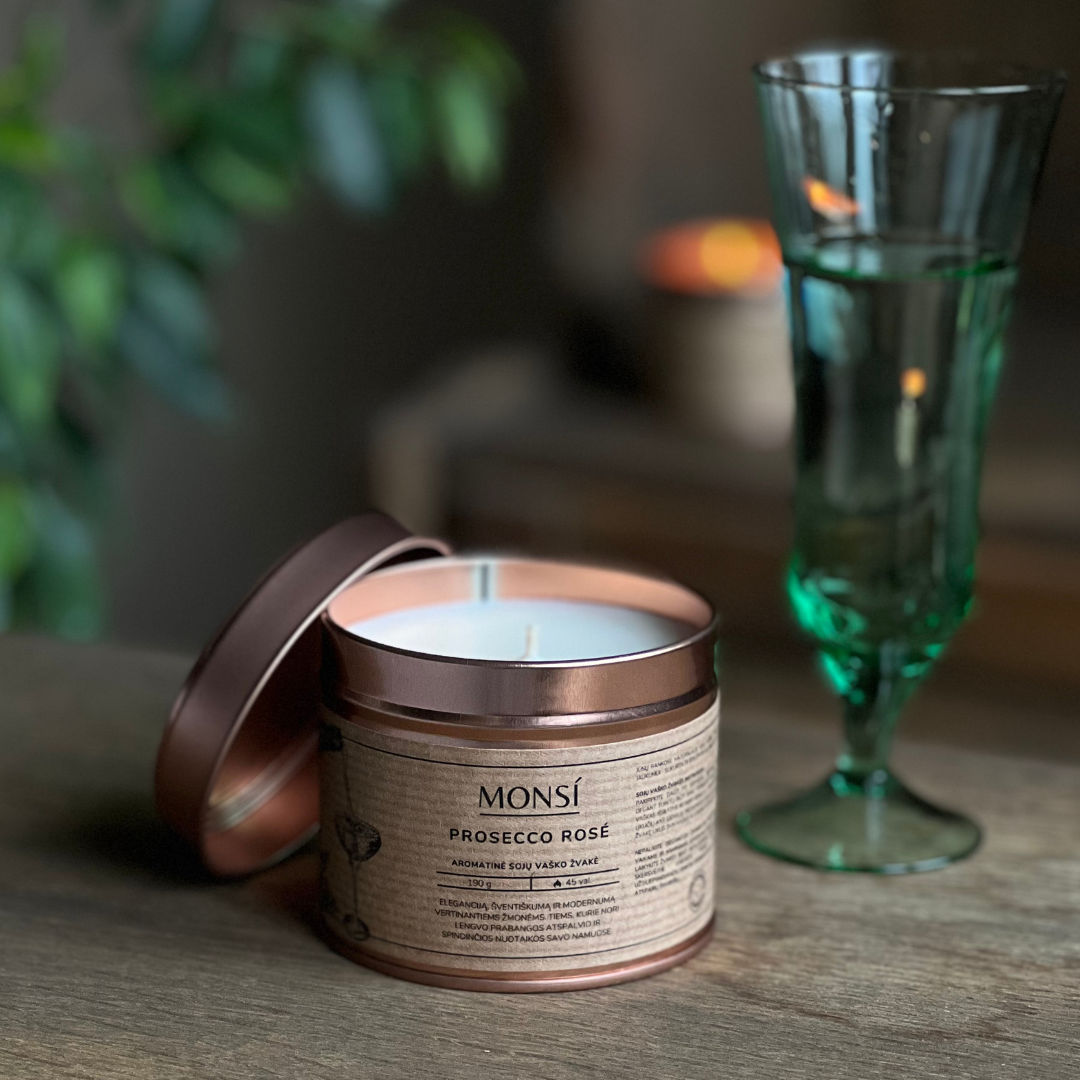 250ml. Aromatinė žvakė Prosecco rose